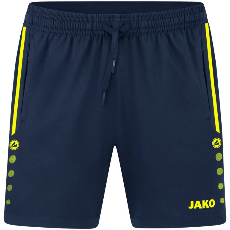 JAKO Sporthose Short Allround (Stretch-Micro-Twill) kurz marineblau/gelb Damen