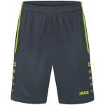 JAKO Sporthose Short Allround (Polyester-Interlock, ohne Innenslip) kurz anthrazitgrau/lemon Jungen