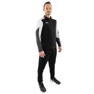 JAKO Trainingsanzug Polyester Dynamic (Jacke und Hose, sportiver Schnitt) schwarz/weiss/anthrazitgrau Herren