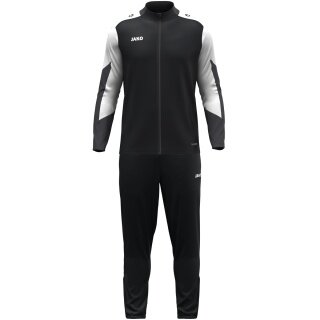 JAKO Trainingsanzug Polyester Dynamic (Jacke und Hose, sportiver Schnitt) schwarz/weiss/anthrazitgrau Kinder