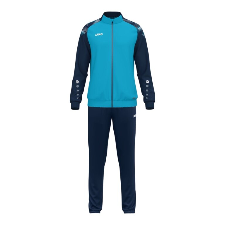 JAKO Trainingsanzug (Polyesteranzug) Sonic - 100% rec. Polyester - aquablau/marineblau Herren