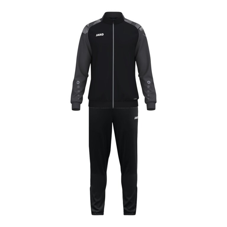 JAKO Trainingsanzug (Polyesteranzug) Sonic - 100% rec. Polyester - schwarz/anthrazitgrau Jungen