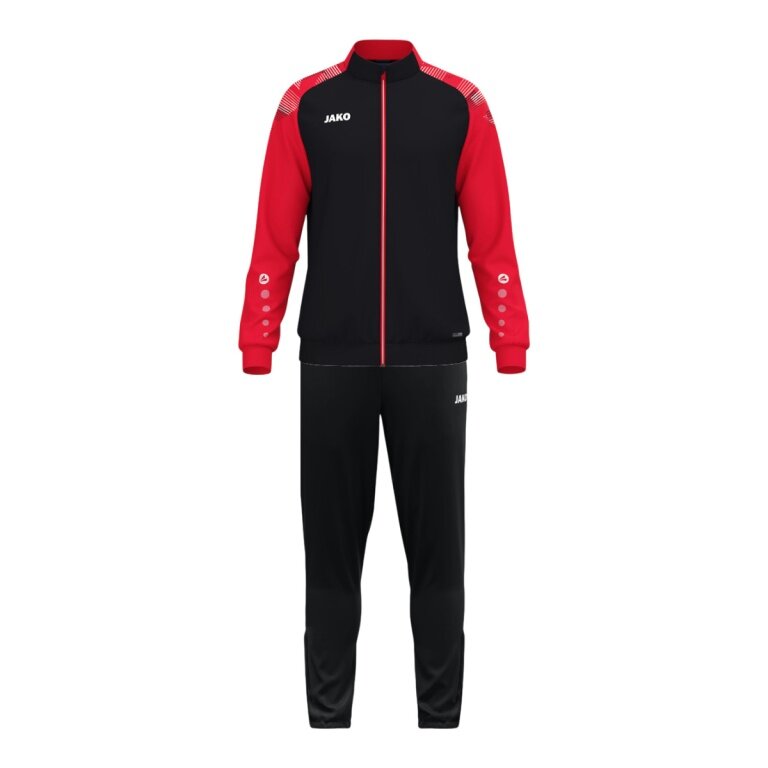 JAKO Trainingsanzug (Polyesteranzug) Sonic - 100% rec. Polyester - schwarz/rot Jungen