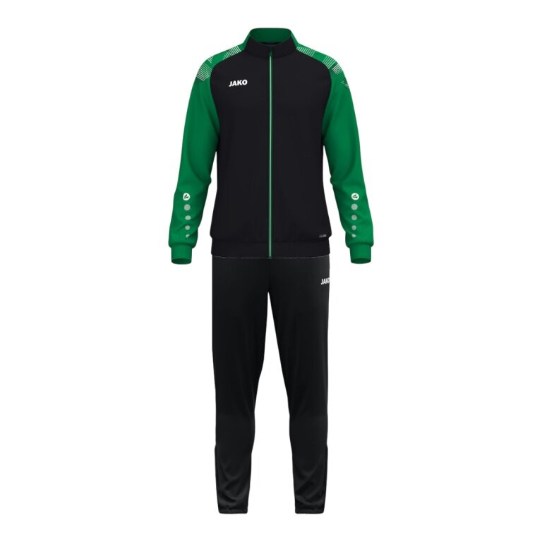 JAKO Trainingsanzug (Polyesteranzug) Sonic - 100% rec. Polyester - schwarz/grün Herren