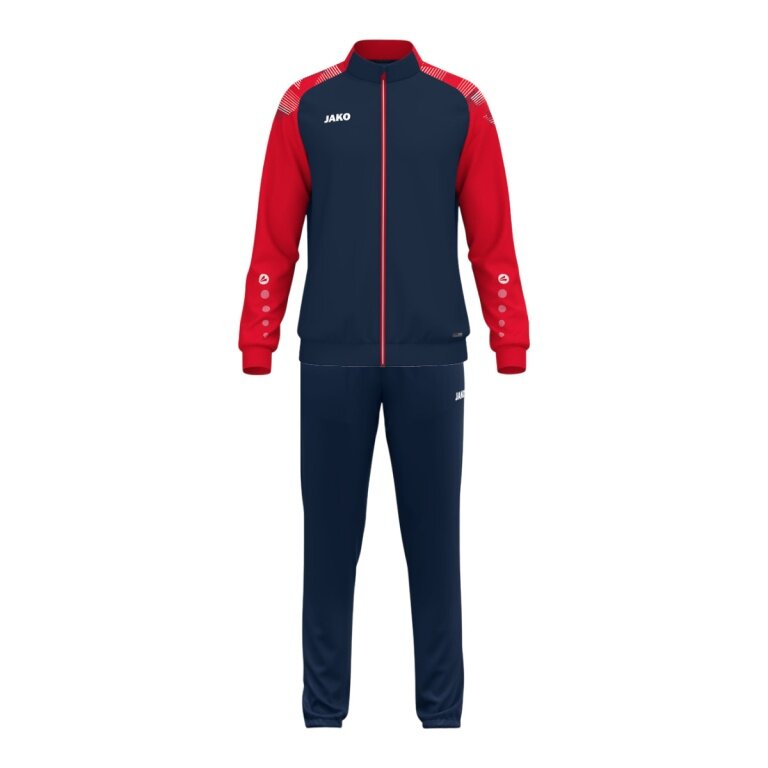 JAKO Trainingsanzug (Polyesteranzug) Sonic - 100% rec. Polyester - marineblau/rot Herren