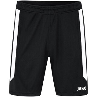 JAKO Trainingshose Short Power (Polyester-Interlock, elastisch, strapazierfähig) kurz schwarz/weiss Kinder