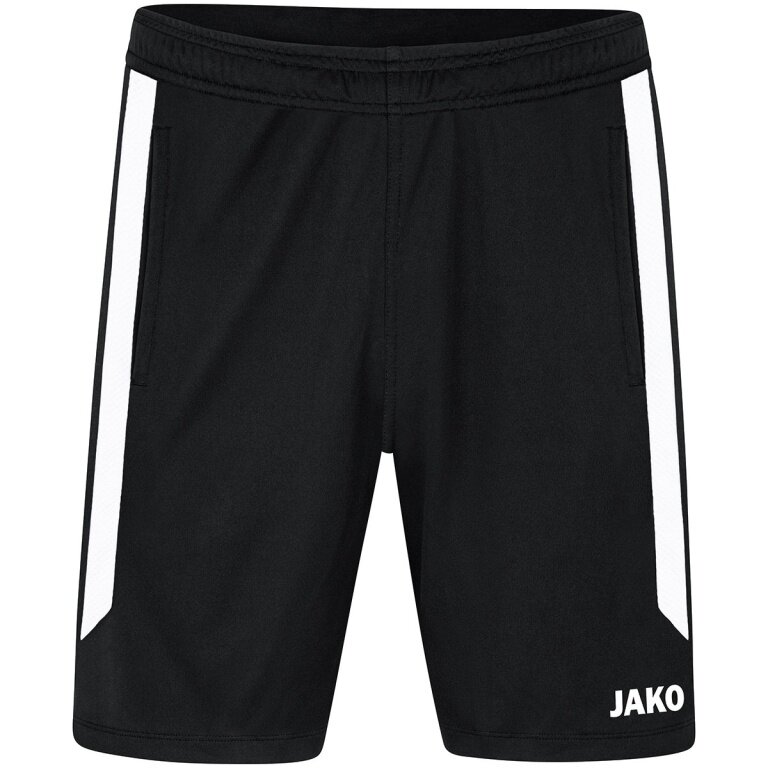 JAKO Trainingshose Short Power (Polyester-Interlock, elastisch, strapazierfähig) kurz schwarz/weiss Kinder