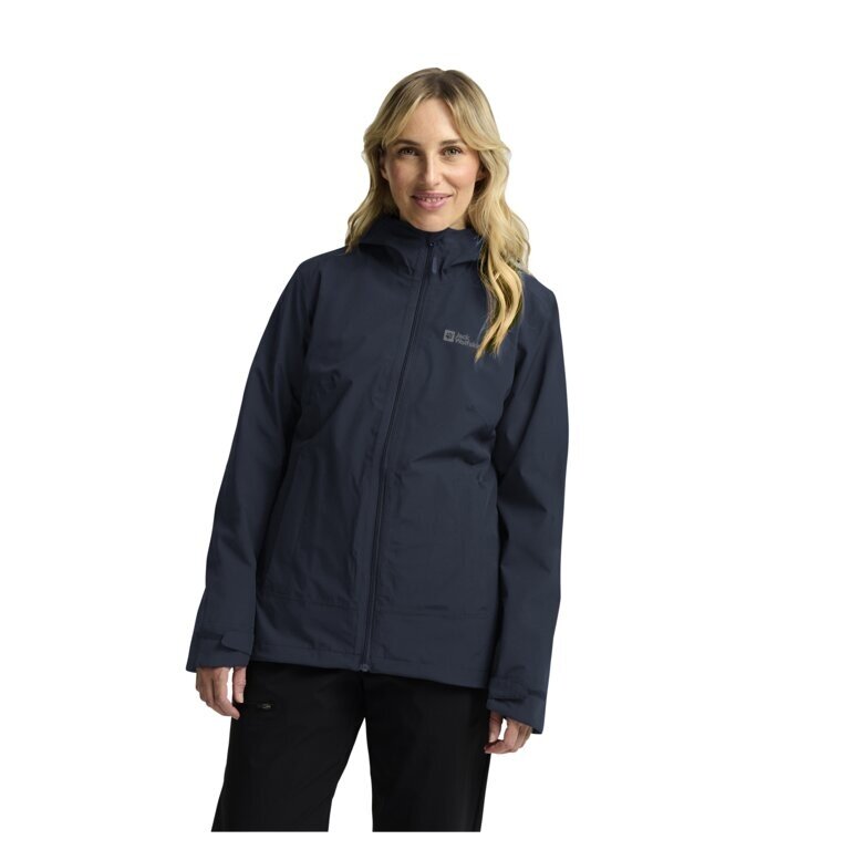 Jack Wolfskin Ganzjahresjacke Moonrise 3in1 2025 (wasser- winddicht, mit Fleece-Innenjacke) nachtblau/skyblau Damen