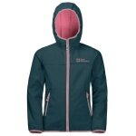 Jack Wolfskin Softshelljacke Fourwinds (wind-& wasserabweisend) dunkelblau/pink Mädchen/Jugendliche