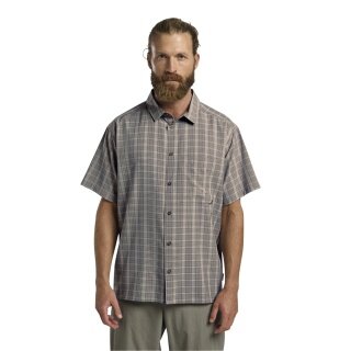 Jack Wolfskin Wanderhemd Meseta (schnelltrocknend, atmungsaktiv) Kurzarm grau/braun Herren