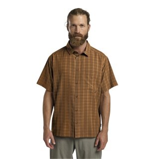 Jack Wolfskin Wanderhemd Meseta (schnelltrocknend, atmungsaktiv) Kurzarm braun Herren