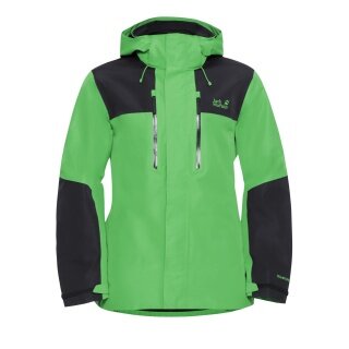 Jack Wolfskin Wanderjacke-/Regenjacke Jasper 2-Lagen (Wetterschutzjacke, wasserdicht, winddicht) grün/schwarz Herren