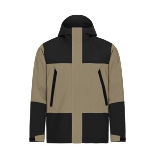 Jack Wolfskin Wanderjacke-/Regenjacke Onera 2L (wasserdicht, winddicht) hellbraun/schwarz Herren