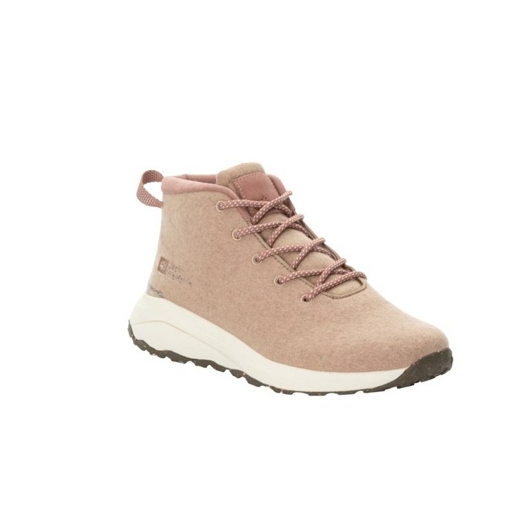 Jack Wolfskin Wanderschuhe Campfire Mid Wool (Bio-Baumwolle, bequem, atmungsaktiv) rosa Damen