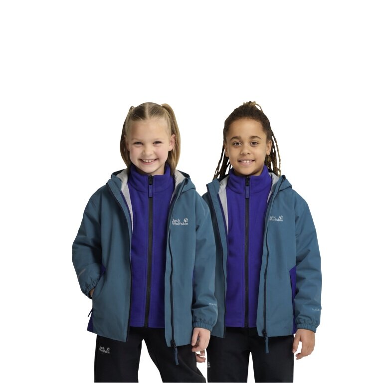 Jack Wolfskin Winterjacke Iceland 3in1 (wasserdicht, winddicht, mit Fleece-Innenjacke) 2026 blau Kinder (104-152)