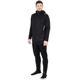 JAKO Freizeitanzug Challenge mit Kapuze (Jacke und Hose, sportiver Schnitt) schwarz/weiss Herren