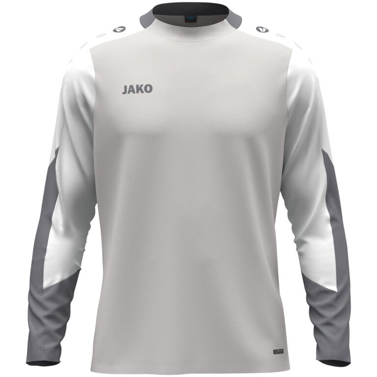 JAKO Sport-Langarmshirt Dynamic (Polyester-Eyelet) hellgrau/weiss/grau Herren