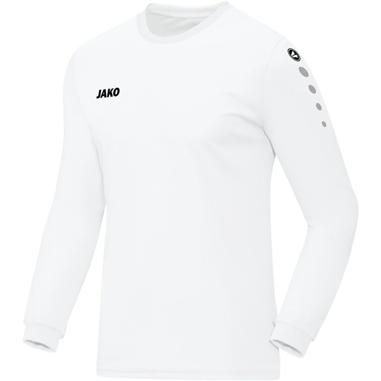JAKO Sport-Langarmshirt Trikot Team (100% Polyester) weiss Kinder