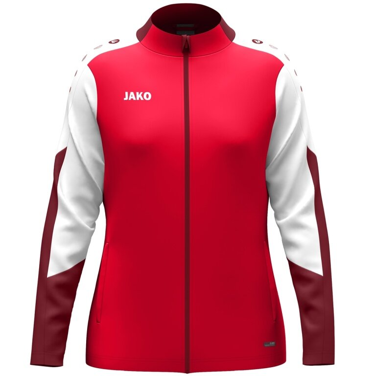 JAKO Polyesterjacke Dynamic (100% rec. Polyester) rot/weiss/dunkelrot Damen