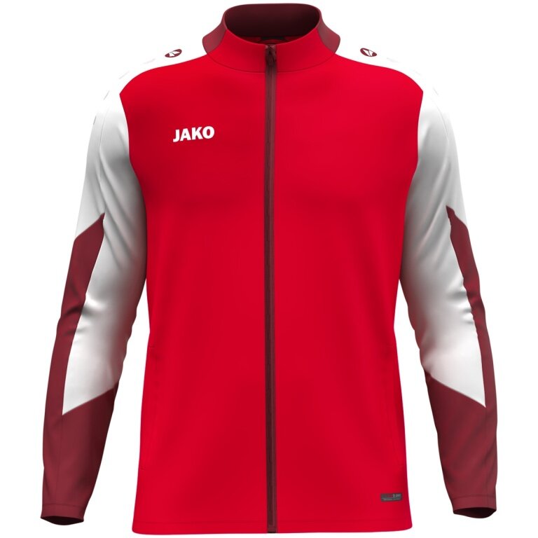 JAKO Polyesterjacke Dynamic (100% rec. Polyester) rot/weiss/dunkelrot Herren