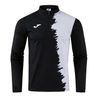 Joma Langarmshirt Picacho City Sweatshirt (1/4 Zip, strapazierfähig, bequeme Passform) schwarz/weiss Herren
