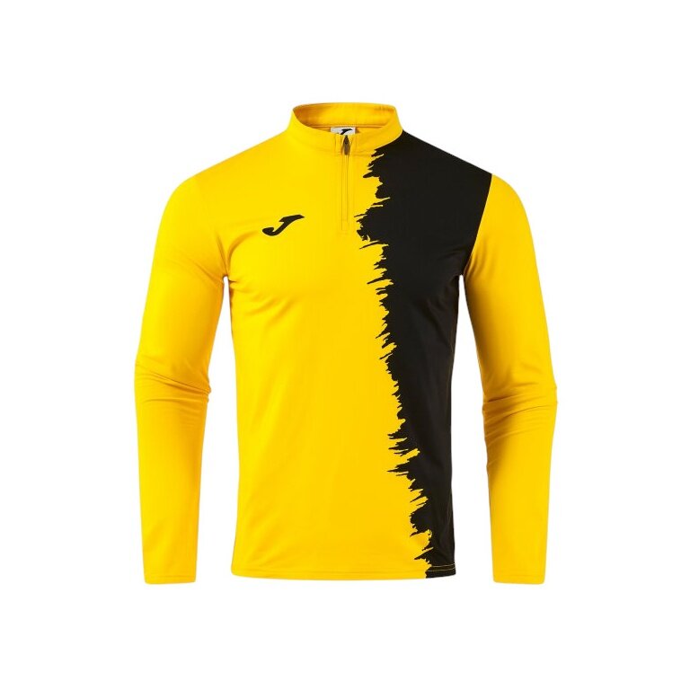Joma Langarmshirt Picacho City Sweatshirt (1/4 Zip, strapazierfähig, bequeme Passform) gelb/schwarz Herren