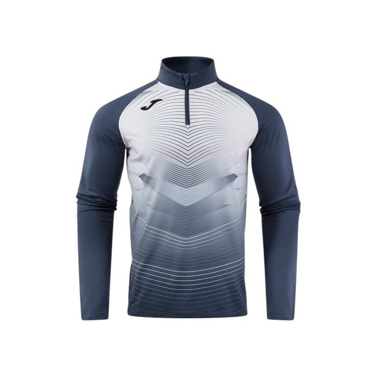 Joma Lauf-Langarmshirt Elite XII Sweatshirt (optimale Bewegungsfreiheit, 1/4 Zip) grau Herren