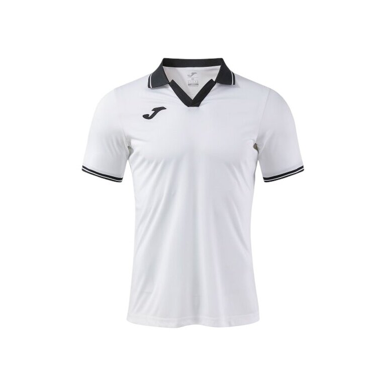 Joma Tennis-Polo Galaxy (100% rec. Polyester, leicht, atmungsaktiv) weiss/schwarz Herren