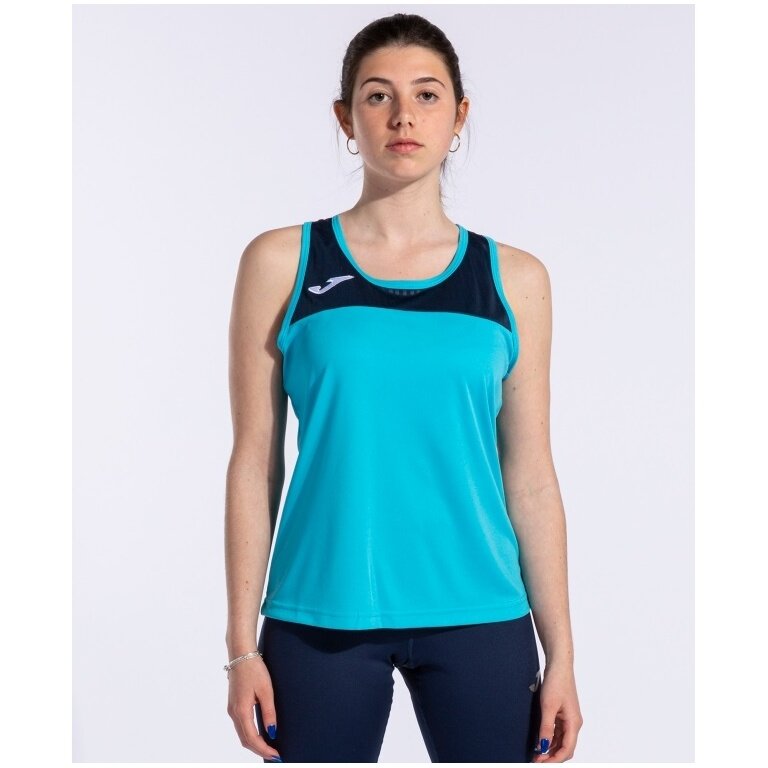 Joma Tennis-Tank Top Montreal (100% Polyester) türkis/marineblau Damen