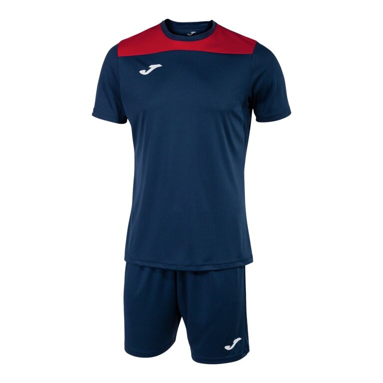 Joma Trainingsanzug (kurze Hose und kurzarm Shirt) Phoenix III Set navyblau/rot Herren