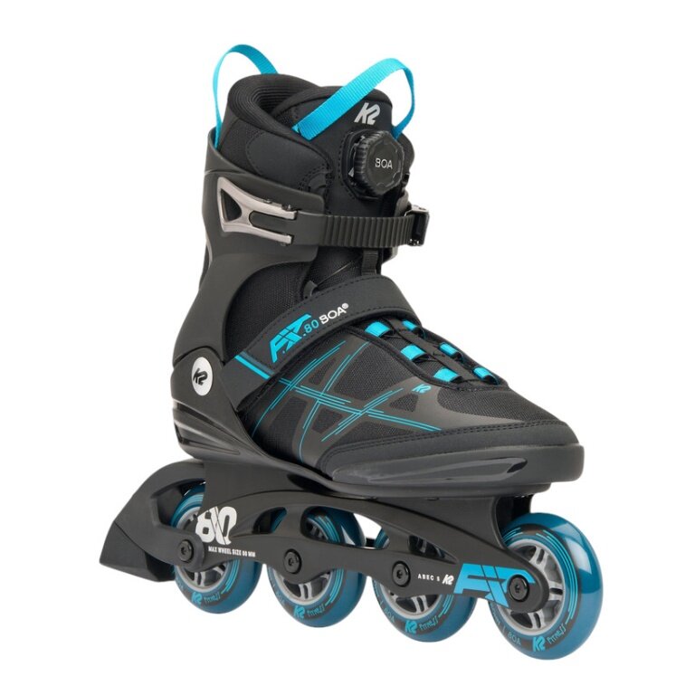 K2 Inline Skates F.I.T. 80 Boa (Rollen: 80mm/82A, Kugellager:ABEC 5) schwarz/blau Herren