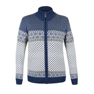 Kama Sweater Pullover 5059 Full Zip (Merinowolle, warm) blau/weiss Damen