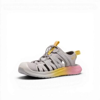Keen Sandale Whisper Lite (Schnellschnürsystem, für leichte Wanderungen) grau/gelb/rosa Damen