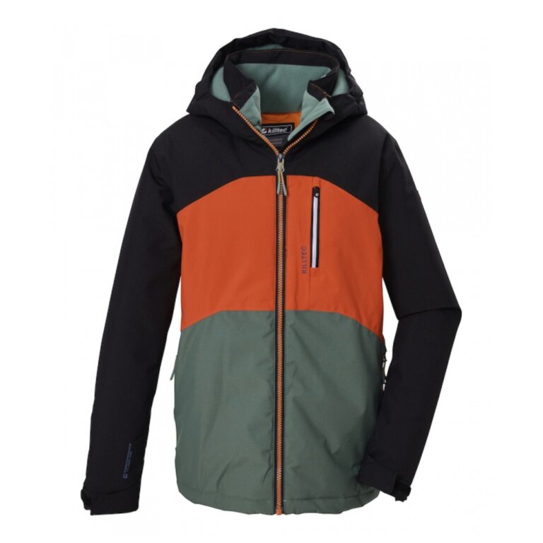 Killtec Funktionsjacke KOW 172 (mit Kapuze, winddicht, wasserdicht) schwarz/grün Jungen