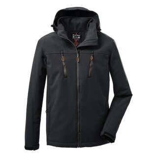 Killtec Softshelljacke mit abzippbarer Kapuze (Fleecefutter, wasserabweisend) 00200 schwarz Herren