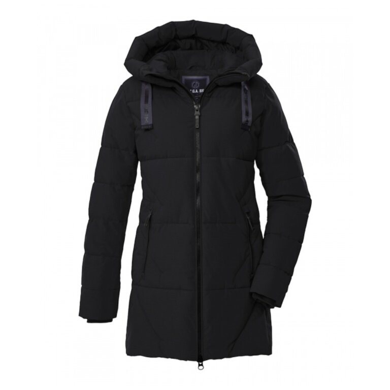 Killtec Winter-Steppparka GW 30 mit Kapuze (atmungsaktiv, winddicht) schwarz Damen