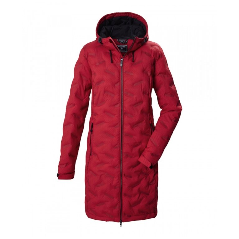Killtec Winter-Steppparka mit Kapuze (winddicht) dunkelrot Damen