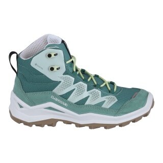 Lowa Wanderschuhe Maddox Pro Mid GTX Junior (Textil/Veloursleder, wasserdicht) rauchgrün/mintgrün Kinder