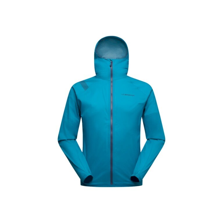 La Sportiva Trail-Laufjacke Pocketshell (Hardschell, wasserdicht) blau Herren