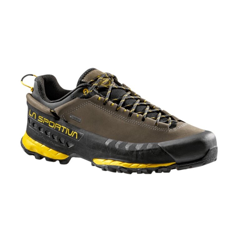 La Sportiva Wanderschuhe TX 5 Low GTX (Nubuckleder, Zustieg, wasserdicht) carbongrau/gelb Herren