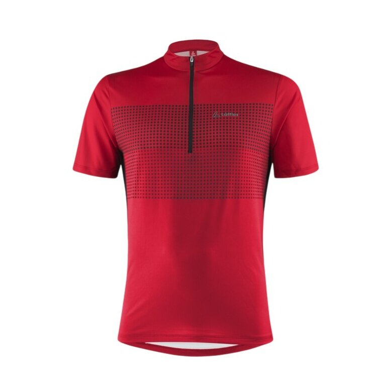 Löffler Fahrrad-Shirt Bike Sparta (Half-Zip, elastisch, schnelltrocknend) rot Herren