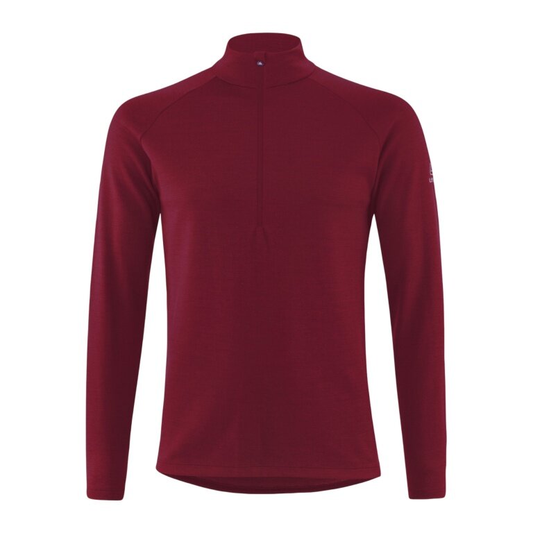Löffler Langarmshirt Transtex Merino Midlayer (Half-Zip, wärmeisolierung) merlot Herren