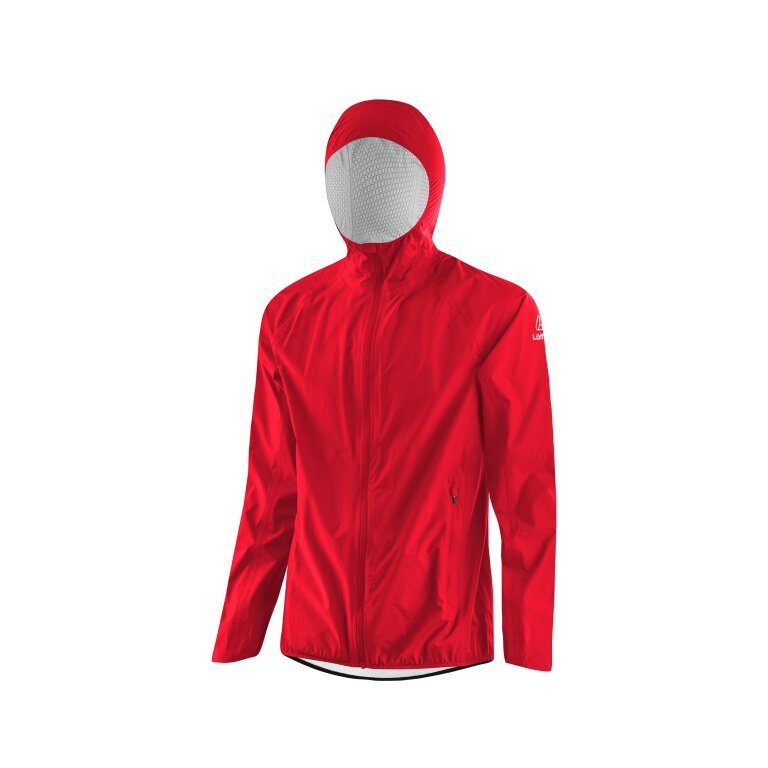 Löffler Kapuzenjacke Hooded WPM Pocket (wasserabweisend, winddicht) rot Herren