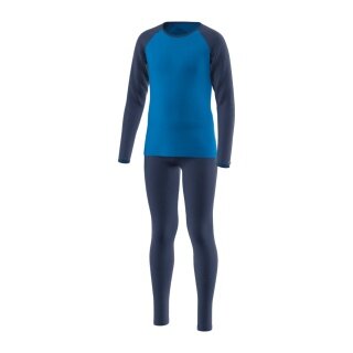 Löffler Funktionsunterwäsche-Set Long CB Transtex® Warm Merino 200 (Langarmshirt und lange Hose) marineblau Kinder
