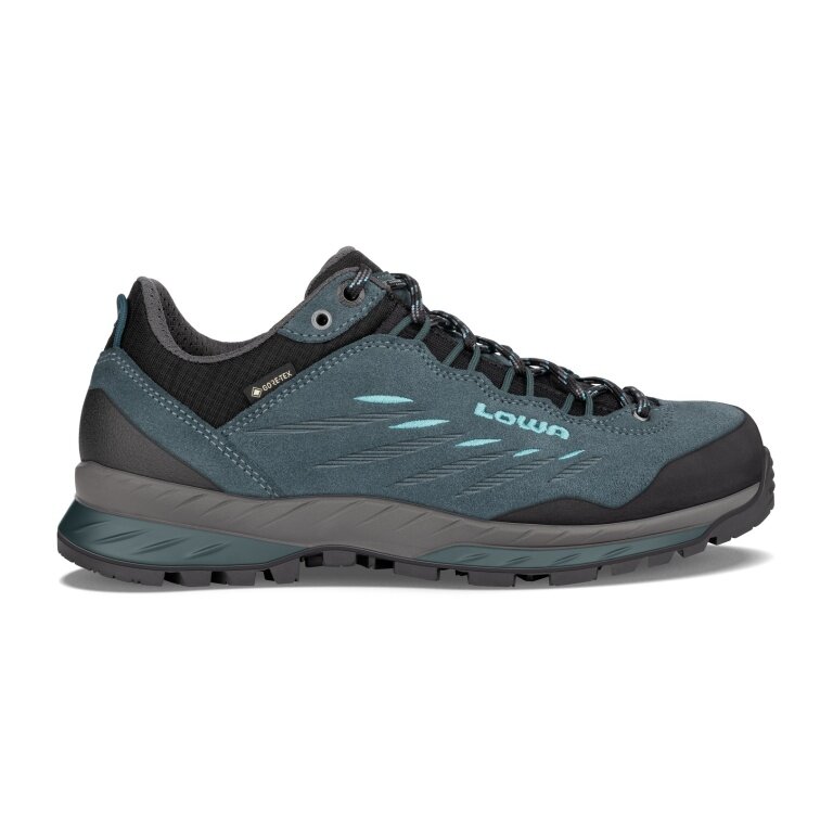 Lowa Wanderschuhe Delago GTX Low (Trekking, Spaltleder-Textil, wasserdicht) petrol/aquamarin Damen