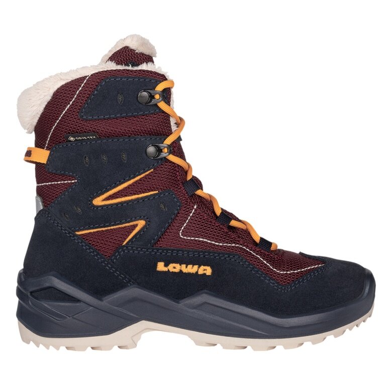 Lowa Winterstiefel Lino GTX High (Veloursleder/Textil, wasserdicht) 2025 navyblau/rot Kinder