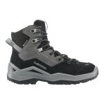 Lowa Wanderschuhe Wandax Mid GTX (Veloursleder/Synthetik, wasserdicht) schwarz/grau Kinder