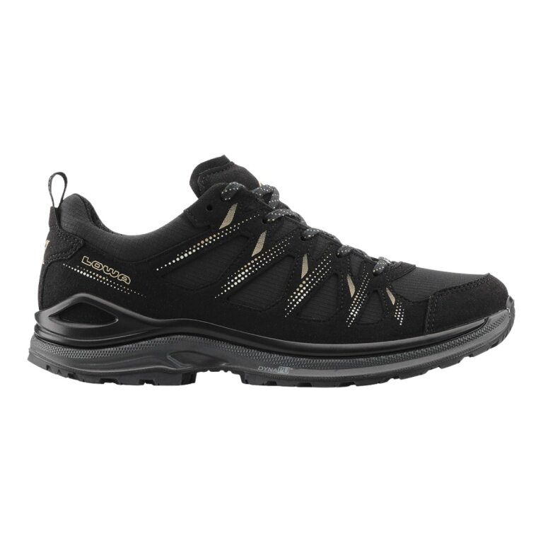 Lowa Wanderschuhe Innox Evo II GTX (All-Terrain, Textil/Mikrofaser, wassderdicht) schwarz/champagner Damen