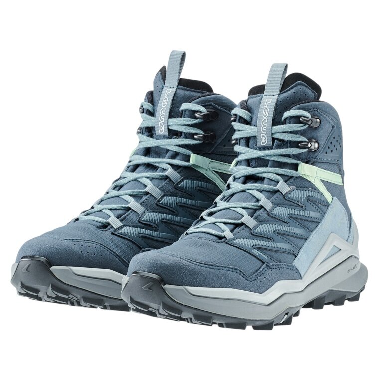 Lowa Wanderschuhe Maddox Mid GTX (All-Terrain, Textil/Synthetik, wasserdicht) rauchblau/grau Damen