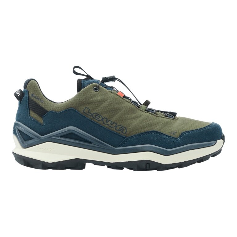 Lowa Wanderschuhe Maddox Pro Low GTX SL (Fast-Hiking, Textil/Synthetik, wasserdicht) navyblau/olivgrün Herren